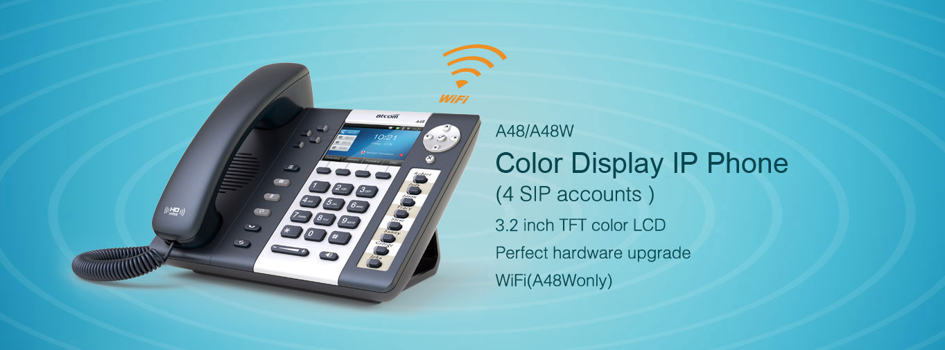 ATCOM A48WAC, WIFI Dualband Gigabit SIP Phonecture